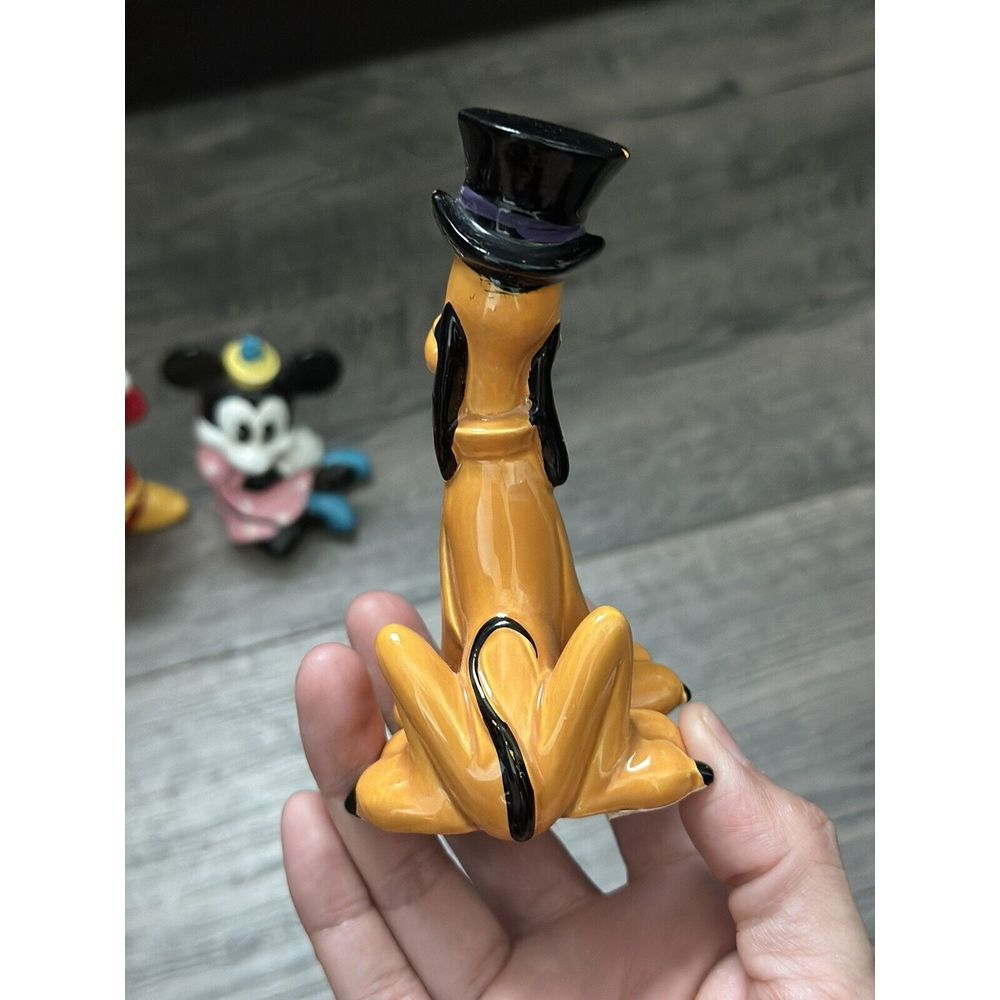 Vintage - Ceramic Fantasia Minnie Mouse Pluto Top Hat Figurine - Picture 16 of 16